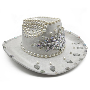 Sombrero Vaquero con Lentejuelas Brillantes y Pedrería, para Festivales <span class=keywords><strong>de</strong></span> Música Rave, Discotecas, Moda Y2K, Accesorio para Actuaciones - Product Image 4