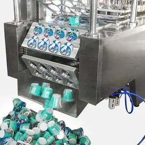 Máquina automática de selagem de copos de plástico, máquina de enchimento de água e selagem de copos