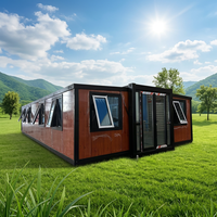 Conteneur modulaire extensible de 40 pieds, maison préfabriquée intégrée, installation rapide, 1 à 5 chambres, B&B, bureau, supermarché pliable