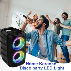 Nhà máy OEM Loa Bluetooth ngoài trời tích hợp đèn LED RGB, loa karaoke di động không dây, kèm micro - Product Image 5