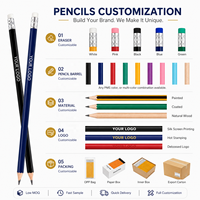 Crayons en gros pour les élèves, fournitures scolaires en vrac, logo personnalisé, crayon en bois HB
