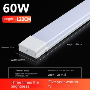 Éclairage LED linéaire moderne pour intérieur 9W/18W/26W/36W en aluminium et PC, 30cm-120cm, haute efficacité, indice IP33, lumière du jour 6000K, pour usage bureautique - Product Image 6