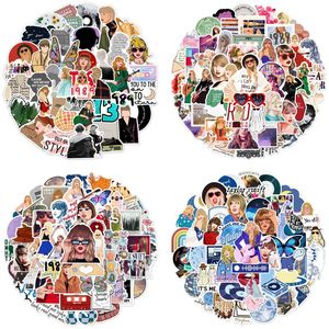 50 pegatinas de música Tayloris para mujer adulta, pegatinas de álbumes de cantantes pop, pegatinas de vinilo impermeables para botella de agua, teléfono, casco - Product Image 5