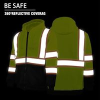 ZUJA  Sweat-shirts de sécurité routière en matériau écologique  Veste en polaire chaude  Sweat-shirts réfléchissants pour hommes  Logo personnalisé