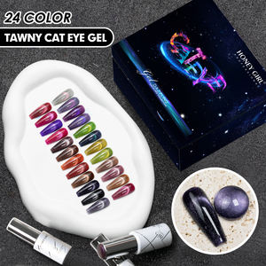 허니 걸 OEM 15ml 레인보우 캣아이 젤 실버 스파클 9D 캣아이 마그네틱 홀로그램 효과 도매 네일 캣아이 젤 폴리쉬 - Product Image 1