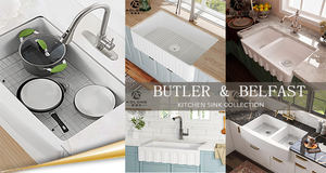 Nouveau favori évier de cuisine en céramique de grande capacité avec finition en argile avec accessoire d'égouttoir - Product Image 2