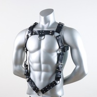 BDSM Pu cuir sangle harnais épaule poitrine contraintes corps harnais pour hommes
