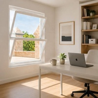 Fenêtre à double battant en aluminium de qualité supérieure pour usage commercial, avec double vitrage, ouvrable des deux côtés, pour maison de prestige