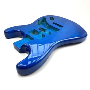 Cuerpo de guitarra DIY de fresno con acabado transparente azul - Product Image 2