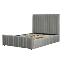 Willsoon Cadre de lit élégant en MDF avec élévateur à gaz Lit ottoman en velours King Size pour usage domestique Caractéristiques Rangement Queen Size