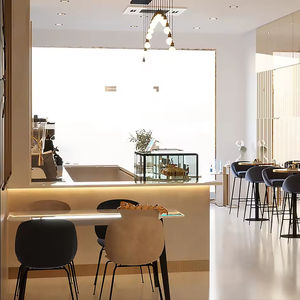 Comptoir de bar en marbre moderne pour café, mobilier de restaurant sur mesure, décoration intérieure, design 3D pour café - Product Image 4