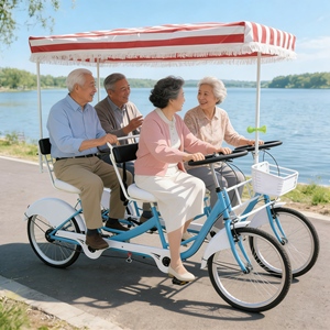 Bicicleta Tándem de Una Velocidad de Alto Rendimiento, Resistente al Desgaste, con Cuatro Ruedas, Horquilla de Acero y Llantas de Aleación de Aluminio para Escenas Desérticas - Product Image 3