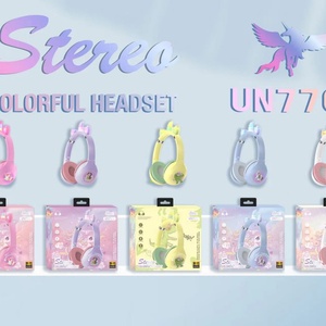 ชุดหูฟังไร้สายพร้อมไมโครโฟนการ์ด TF วิทยุ FM หูฟังตุ๊กตาการ์ตูน UN770ตัดเสียงรบกวนสำหรับเด็กผู้หญิงเด็กผู้ใหญ่ - Product Image 6