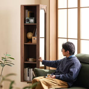 360 °   Estantería Giratoria <span class=keywords><strong>Estrecha</strong></span> |   Armario de Almacenamiento de Madera Maciza con Barra para Colgar para Espacios Pequeños - Product Image 6