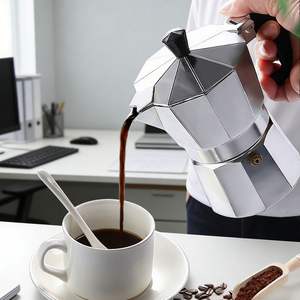 Cafetera Italiana Espresso para Estufa, de Aluminio Plateado, Tipo <span class=keywords><strong>Moka</strong></span>, Venta al Por Mayor para Exportación - Product Image 4