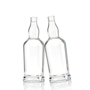 Bouteille de liqueur de whisky, de gin, de tequila, de <span class=keywords><strong>vodka</strong></span> en verre transparente ronde avec bouchon, logo personnalisé, 500 ml, 750 ml, 1000 ml - Product Image 2
