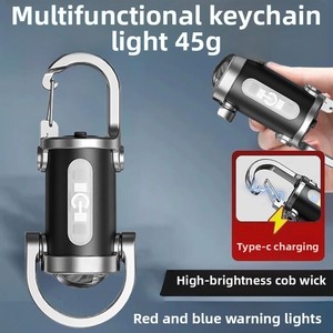 Lampe de poche LED multifonction rechargeable étanche en ABS, mini lampe de travail portable d'urgence pour extérieur, lampe de camping 3.7V - Product Image 4