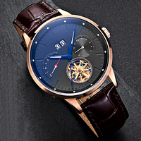Montres mécaniques lumineuses en acier, design d'usine et personnalisation par lots, avec calendrier et mouvement à inertie, pour marque privée