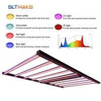 Lampes de culture LED 1300w 10 barres Samsung double canal serre commerciale intérieure UV IR spectre complet lumière de culture des plantes