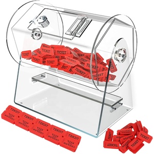 Caja giratoria de acrílico transparente para sorteo con 200 boletos, capacidad para hasta 2000 boletos, portátil - Product Image 1