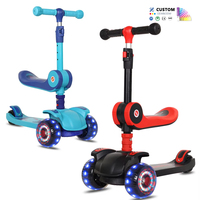 Trottinette Électronique Pliable Moderne pour Enfants, Garçons et Filles, avec Plateforme Extra Large, 3 Roues Lumineuses, Siège Inclus, pour les 3-12 Ans