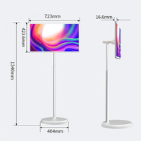 Monitor LCD Inteligente Portátil con Pantalla Táctil y Ruedas de 22/24/32 Pulgadas, Recargable, para Elevadores, Señalización Digital, Centros Comerciales y Educación