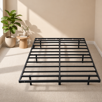 Meilleure Offre Lit Suspendu Sans Tête de Lit, Cadre en Fer et Acier, pour Chambre Parentale, Hôtel, Lit Double, avec Matelas Tatami