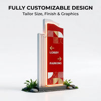 Panneau lumineux directionnel LED rectangulaire extérieur personnalisé YTSF-A19 en acier inoxydable sur pied