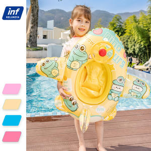 Flotador Inflable de Avión KELUKEYA para Niños con Volante y Diseño de Rana, para Piscina, de 1 a 5 Años - Product Image 1