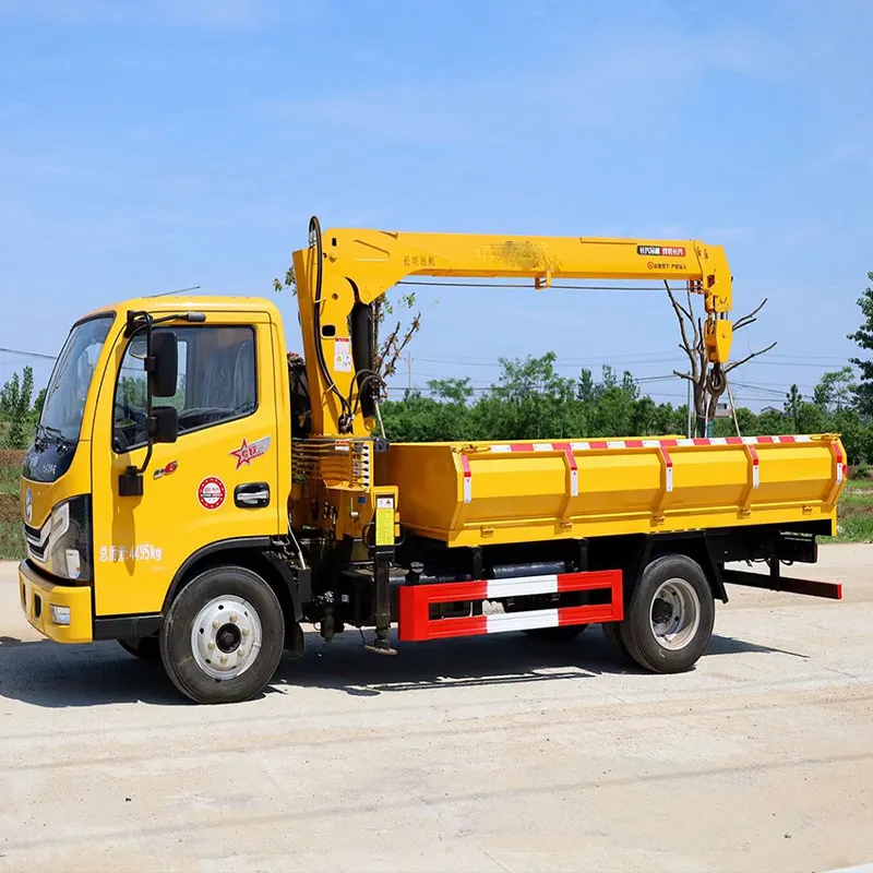 Hersteller DONGFENG 4x2 4T Teleskop-LKW-Kran 5T LKW-Kran mit Dumper Box Straight Crane Truck