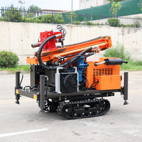 Foreuse portable polyvalente pour puits d'eau de 200 m, avec tête rotative hydraulique et mât pliant vertical de précision