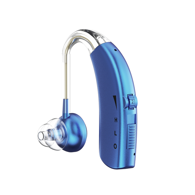 Lightweight OTC Rechargeable BTE Analog Hearing Aid Supplier for Adults Seniors Daily Use Noise Cancelling Mild Moderate Hearing