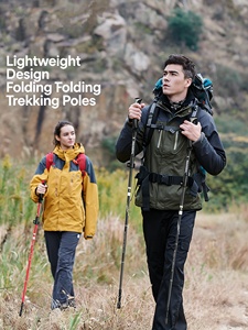 Bastone da Passeggio Pieghevole in Lega di Alluminio Ultra-leggero per Escursionismo e Alpinismo, Lunghezza Regolabile 35-135cm, Multifunzionale per Attività all'Aperto - Product Image 1