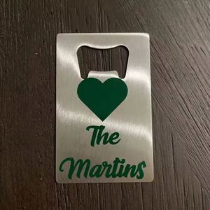 Sublimation Blank Stainless Steel Laser Engraved <b>Wallet</b> Sized Peach a Beer Custom Credit Card Bottle Opener - Product Image 2
