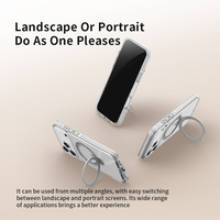 Coque de téléphone transparente style rétro gaming avec anneau magnétique rotatif à 360°, étanche, en TPU+PC+TPE, pour une prise en main ferme et protection contre les chutes