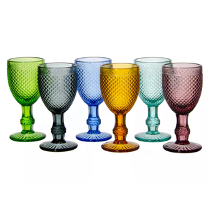 Copas de <span class=keywords><strong>Vino</strong></span> Vintage de Cristal con Relieve de Diamantes, Tipo Flauta, 8oz/11oz, Opciones Multicolor, Logotipo Personalizado para <span class=keywords><strong>el</strong></span> Hogar - Product Image 1