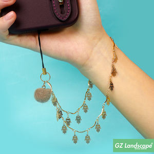 Porte-clés en or pour femmes, 1 pièce, lanière mobile élégante, feuilles, palmier, chaîne de télé<span class=keywords><strong>phone</strong></span> portable, pour dames - Product Image 6