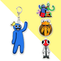 Porte-clés en acrylique Roblox Friends Arc-en-ciel, accessoires de personnage de dessin animé, breloques mignonnes, ornement de sac à dos, porte-clés de voiture, breloque pour clés