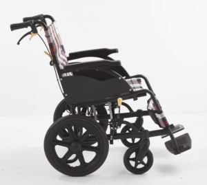 Silla de Ruedas Portátil de Tela a Cuadros Transpirable con Logotipo Personalizado, Gran Capacidad de Carga, para Personas Mayores y Pacientes Discapacitados - Product Image 4