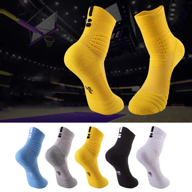 Amostra grátis de logotipo personalizado, meias esportivas de algodão de compressão elite, de basquete
