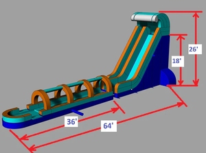 Scivolo d'Acqua Gonfiabile Personalizzabile, Super Scivolo con Lunga Pista Acquatica, Piscina Gonfiabile in Vendita - Product Image 3