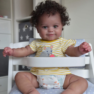 NPK 50CM Flexible Bebe Doll Reborn Girl Maddie Black Skin Afro-Américaine Bébé Cheveux ancrés à la main avec biberon et sucette - Product Image 1