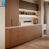 Meuble Bar Personnalisable avec Réfrigérateur Intégré, Panneau en Bois Sur Mesure pour Salon, Hôtels et Villas
