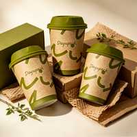 Gobelets à café jetables écologiques biodégradables DAYU PACK avec impression de logo personnalisé et couvercles