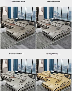 Nuevo Sofá Multifuncional Eléctrico de Cuero Genuino y Madera, Moderno y Sencillo, para Apartamentos Pequeños y Grandes, Sillón de <span class=keywords><strong>Masaje</strong></span>, <span class=keywords><strong>Chaise</strong></span> <span class=keywords><strong>Longue</strong></span> <span class=keywords><strong>con</strong></span> Control Remoto - Product Image 3