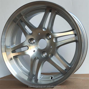 F616161 Cerchi in Lega di Alluminio Sainbo 15x4.5 <span class=keywords><strong>15x6</strong></span> 16x5.5 16x7 3x112 4x100 Argento Canna di Fucile con Finitura Diamantata - Product Image 3