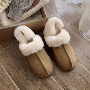 Bottes d'hiver pour femmes en <span class=keywords><strong>daim</strong></span> <span class=keywords><strong>beige</strong></span> doublées de polaire, garniture en peluche, imperméables, semelle épaisse, chaussures chaudes, fonction d'augmentation de la taille, taille S - Product Image 2