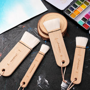 <span class=keywords><strong>Pinceau</strong></span> plat en poils de chèvre avec manche en bambou, logo personnalisé, pour <span class=keywords><strong>aquarelle</strong></span>, fournitures artistiques pour les lavages et la peinture d'arrière-plans - Product Image 1
