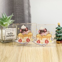 Présentoir sur pied en acrylique personnalisé pour figurines Anime/Dessin animé, avec shaker transparent, et pendentif porte-clés DIY personnalisable