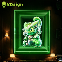 Équipement publicitaire LED à miroir infini multicouche personnalisé XDsign, enseignes électroniques 3D, boîte à lumière certifiée CE pour les entreprises